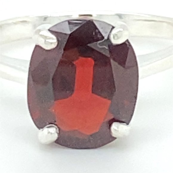Pyrope Garnet 6.10ct Platinum Solid Silver Ring - Picture 6 of 6